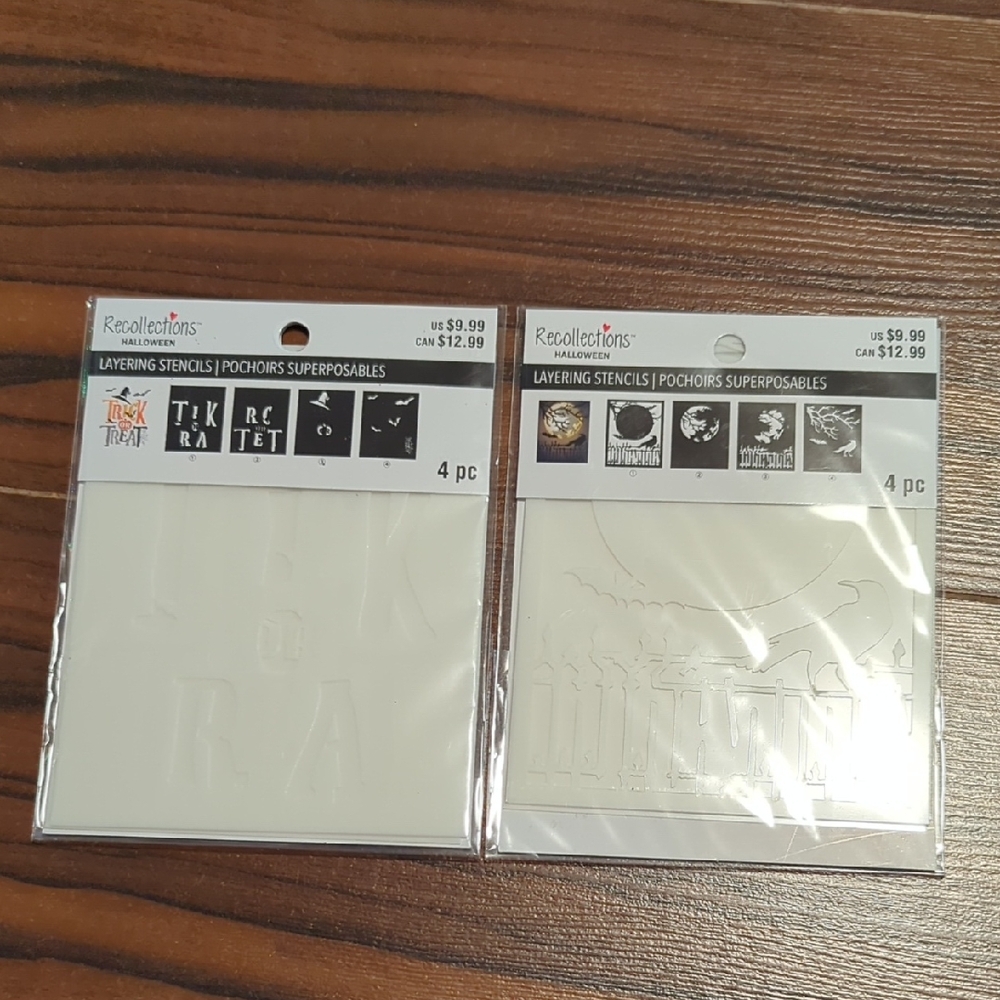 ⭐️ 5/ $25 Recollections Halloween Layering Stencils - White